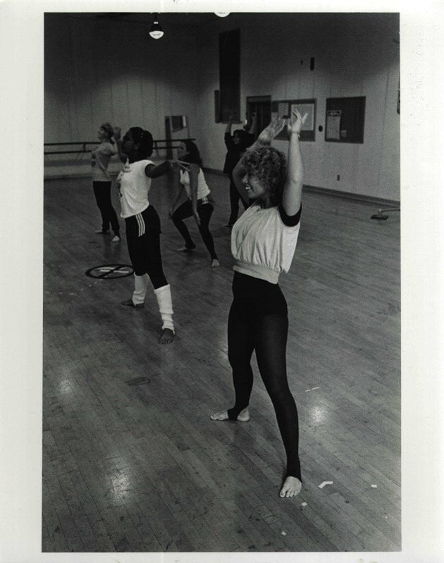 Dance students practice in studio